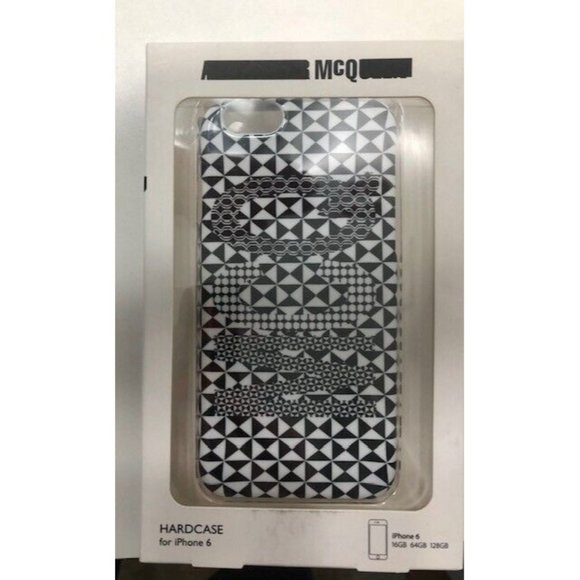 NIB $200 AUTHENTIC ALEXANDER MCQUEEN MCQ BLACK & WHITE GRAPHIC PHONE CASE 6 - Picture 3 of 4
